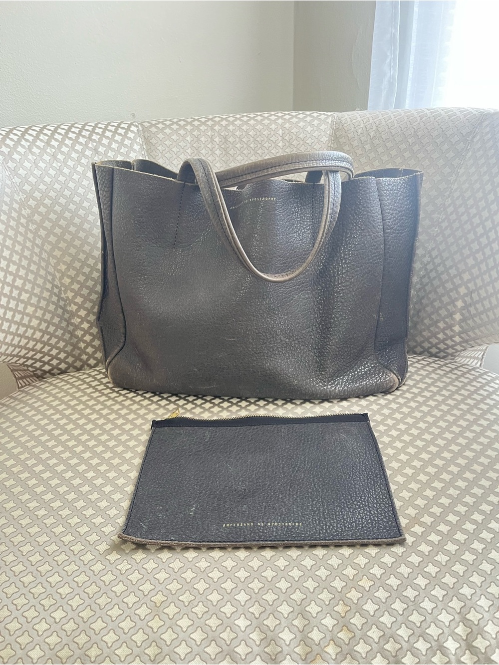 Ampersand As Apostrophe Tote - Pebble Grey Gun Metal